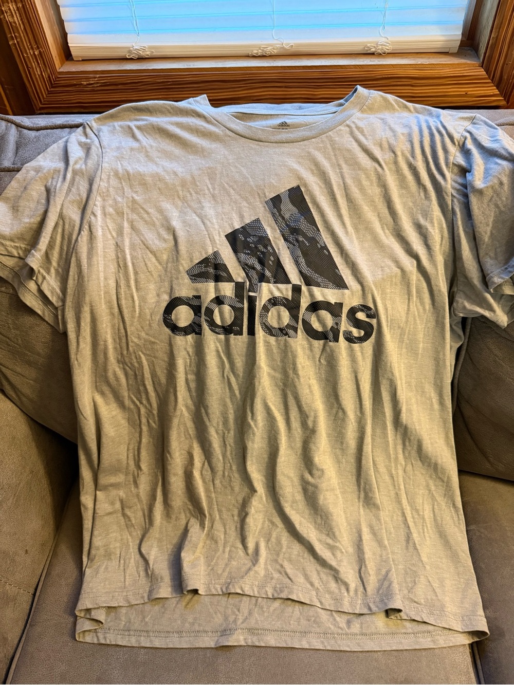 adidas Light Gray T-Shirt with Black Logo